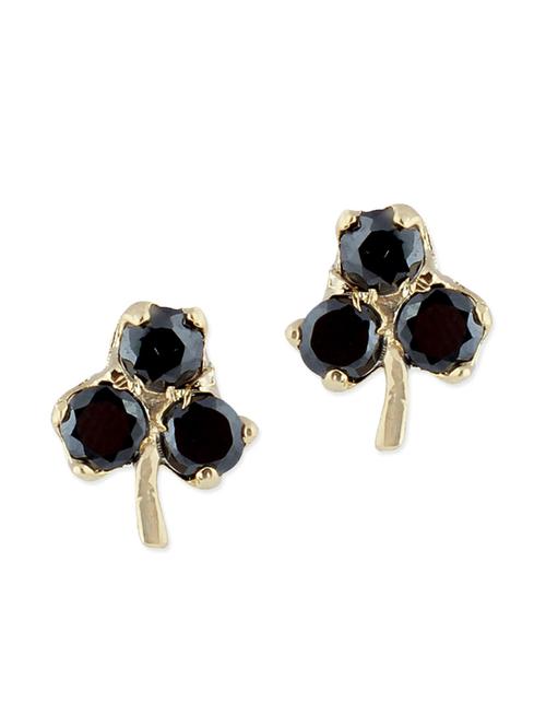 black embellished brass studs earrings - 11275823 - Very Small Image - 1