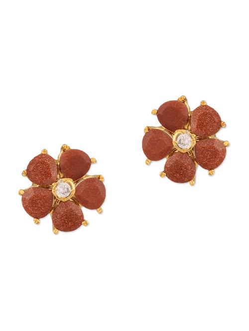 brown brass studs earring - 11275855 - Very Small Image - 1