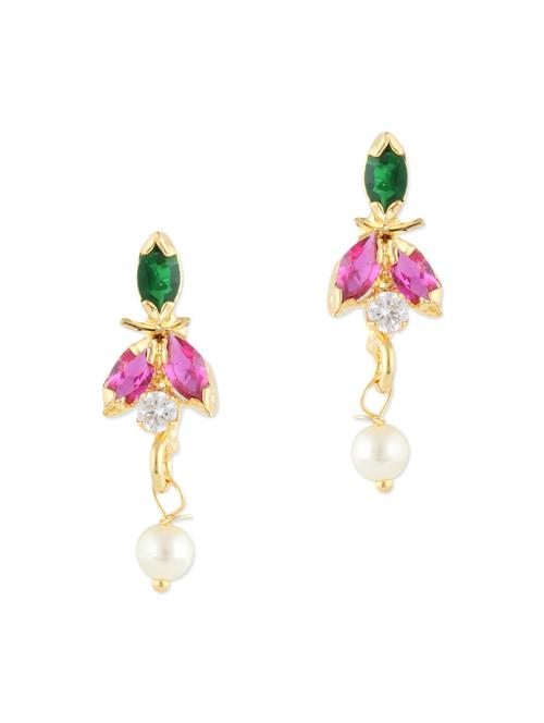 multi colored brass drop earrings - 11275881 - Very Small Image - 1