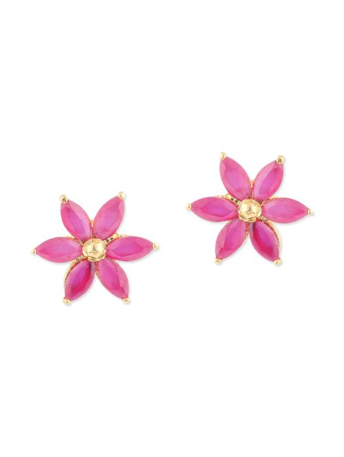 pink brass studs earring - 11275901 - Very Small Image - 1