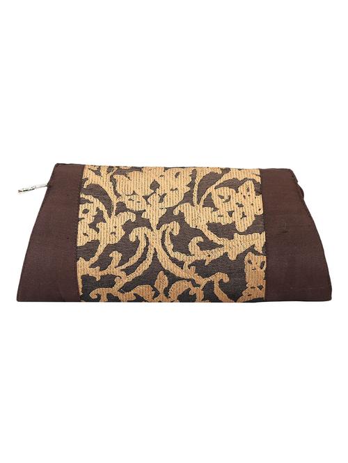brown silk embroidered clutch - 11279113 - Very Small Image - 1