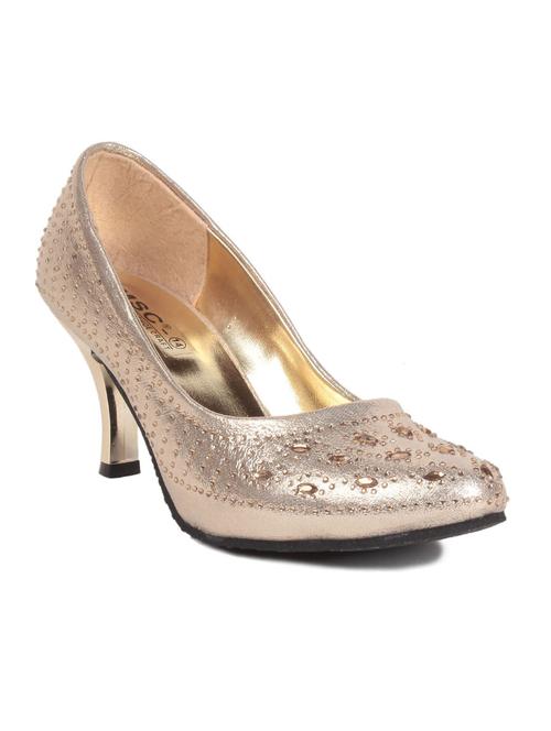 golden leatherette pumps - 11279639 - Very Small Image - 1