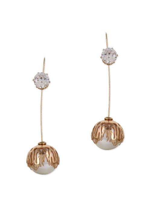 golden metal drop earring - 11279833 - Very Small Image - 1