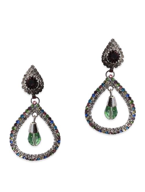 multi colored metal drop earrings - 11280011 - Very Small Image - 1