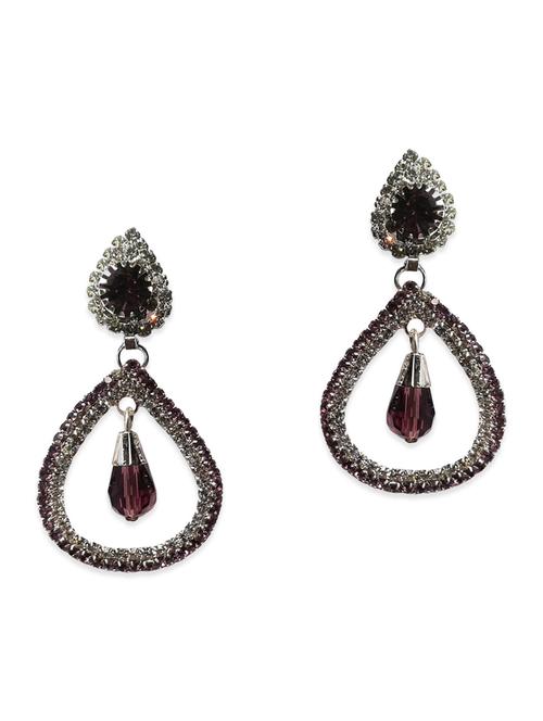 brown metal drop earrings - 11280013 - Very Small Image - 1