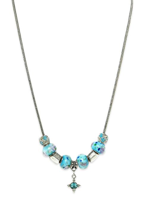 golden peacock silver plated necklace - 11286680 - Very Small Image - 1