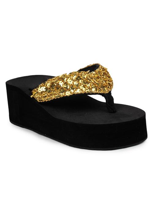 gold sequin platform heel sandal - 11289979 - Very Small Image - 1