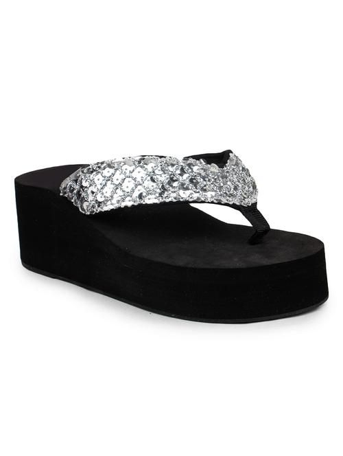 silver sequin platform heel sandal - 11289991 - Very Small Image - 1