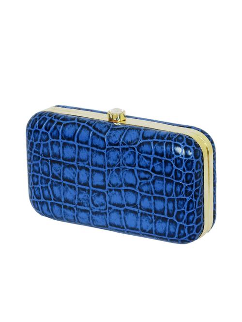 blue leatherette clutch - 11292932 - Very Small Image - 1