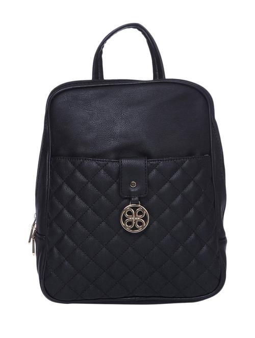 black leatherette quilted backpack - 11294971 - Very Small Image - 1