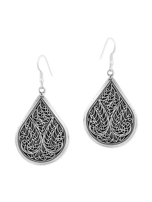 silver drop earring - 11296534 - Very Small Image - 1