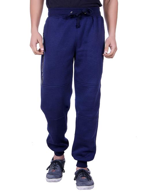 solid navy blue fleece track pants - 11297596 - Very Small Image - 1