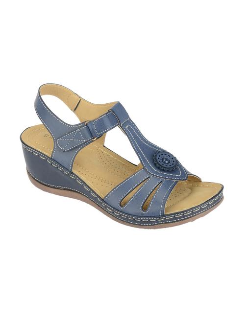 blue color, leatherette sandal - 11301263 - Very Small Image - 1