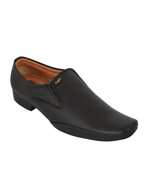 black color, leather slip on shoes - 11301912 - Very Small Image - 1
