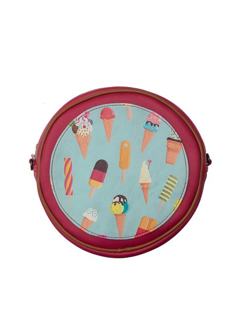 pink icecream printed round sling bag - 11303634 - Very Small Image - 1