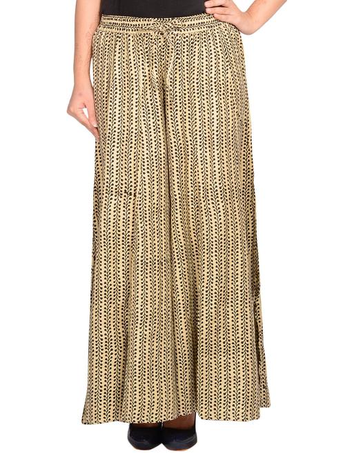 beige cotton palazzos - 11309441 - Very Small Image - 1