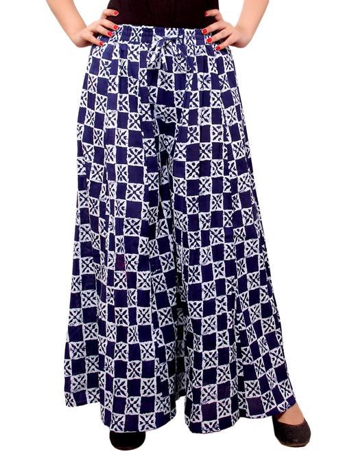 blue cotton palazzos - 11309448 - Very Small Image - 1