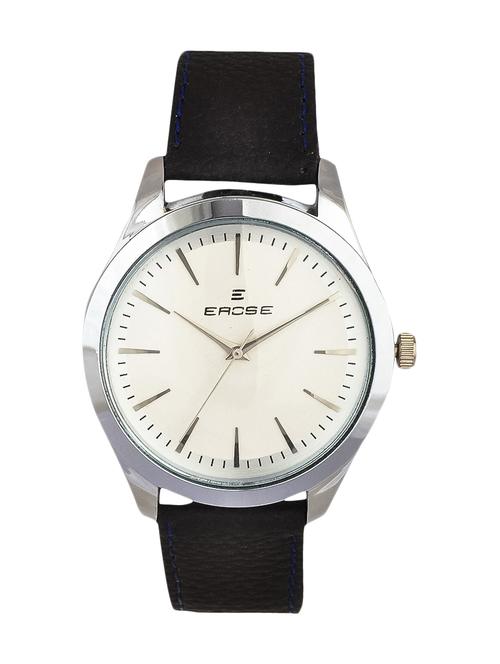 black textured leather analog watch - 11309781 - Very Small Image - 1