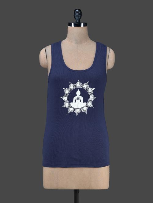 dark blue buddha printed tank top - 1131019 - Very Small Image - 1