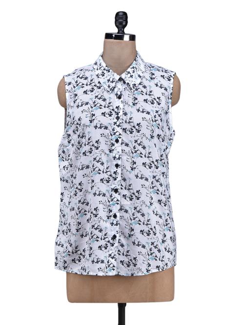 printed polycotton top - 1131134 - Very Small Image - 1