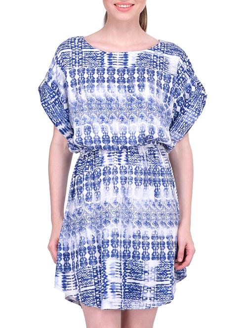 blue rayon blouson dress - 11311652 - Very Small Image - 1