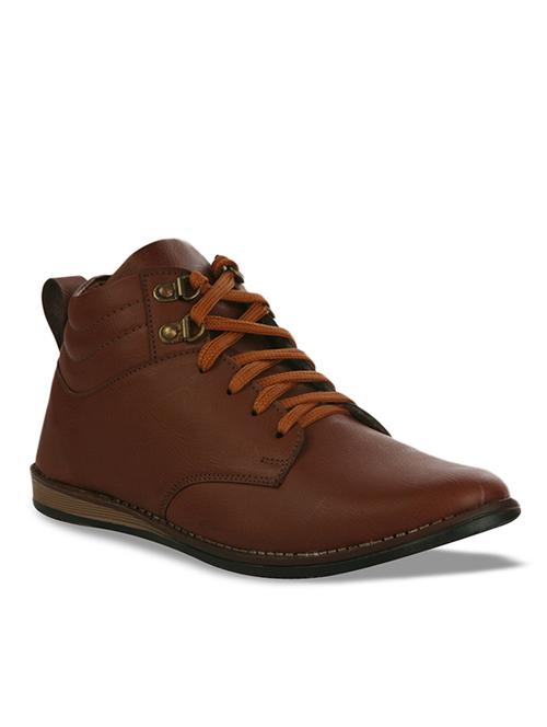 solid brown leatherette shoes - 11312263 - Very Small Image - 1