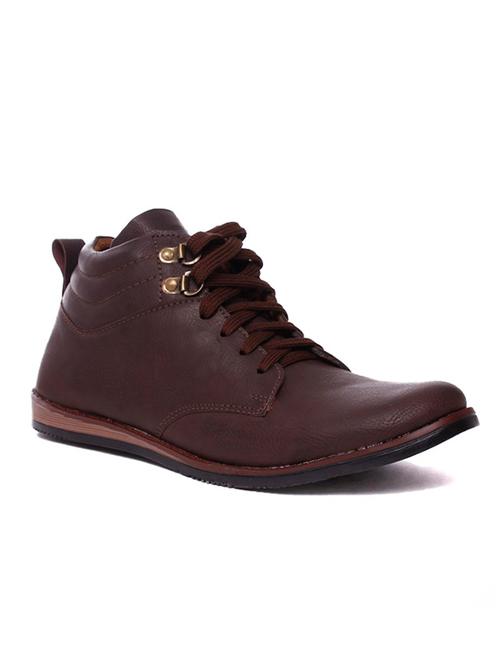 brown leatherette low ankle boot - 11312265 - Very Small Image - 1