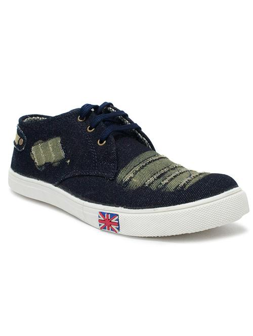 blue denim lace up sneaker - 11312276 - Very Small Image - 1