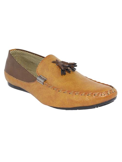 tan leatherette slip on shoes - 11312421 - Very Small Image - 1