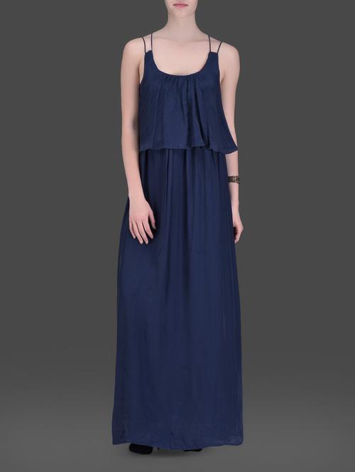 navy blue strappy maxi dress - 1131377 - Very Small Image - 1