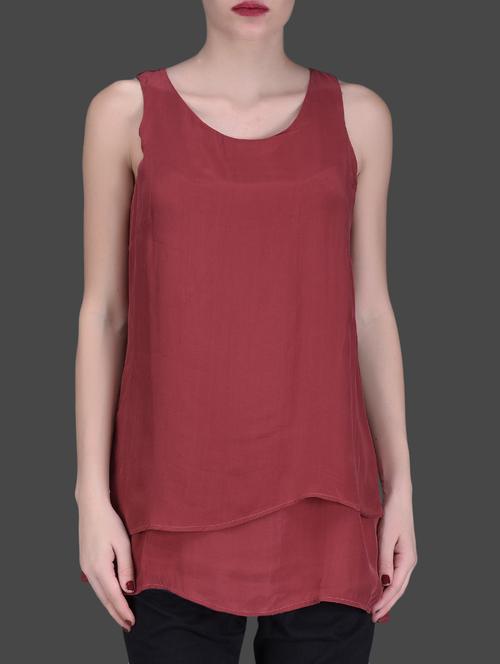 burgundy red sleeveless top - 1131457 - Very Small Image - 1