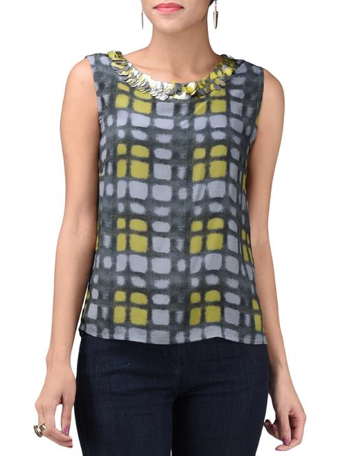 grey printed viscose top - 1131559 - Very Small Image - 1