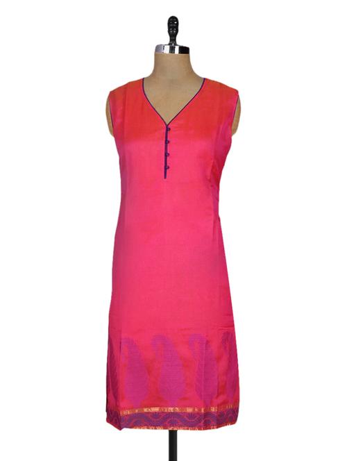 paisley print chanderi silk kurta - 1131735 - Very Small Image - 1