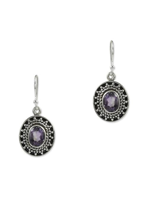 purple silver drop earring - 11319554 - Very Small Image - 1