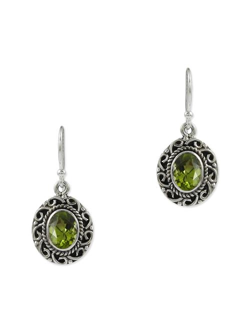 green silver drop earring - 11319568 - Very Small Image - 1