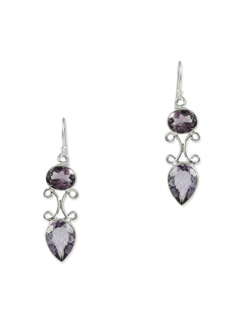 silver drop earring - 11319599 - Very Small Image - 1