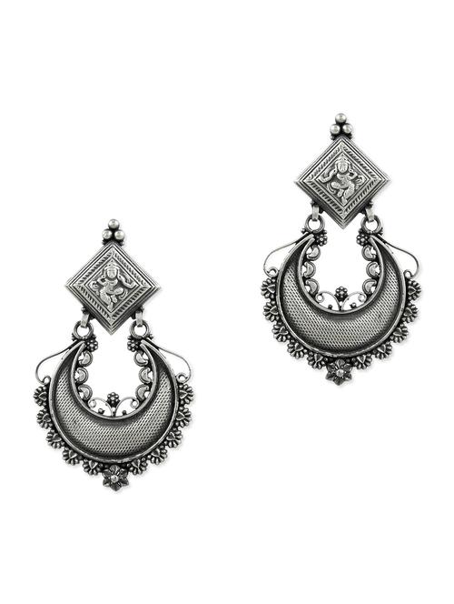 silver chandballi earring - 11319627 - Very Small Image - 1
