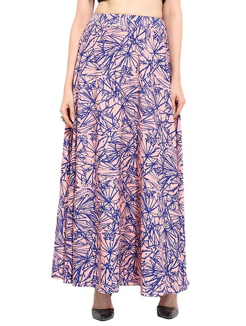 multi colored polyester a-line long skirt - 11320774 - Very Small Image - 1