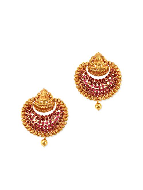 pink gold plated drop earring - 11320784 - Very Small Image - 1