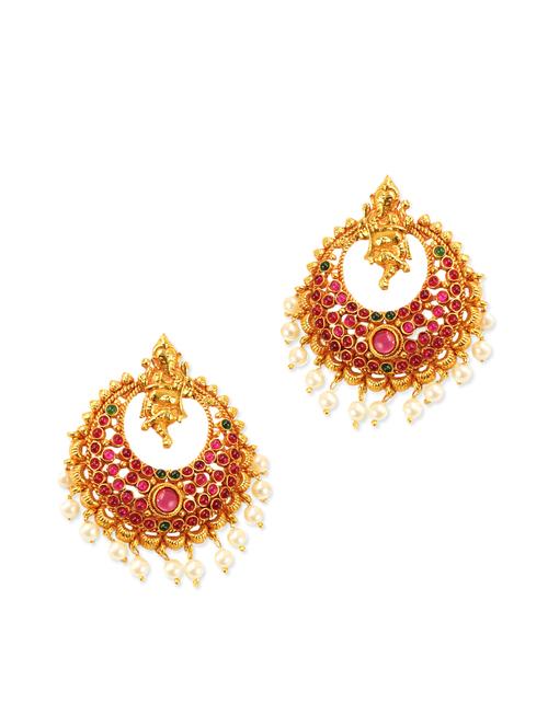 gold color, gold plated drop earring - 11320789 - Very Small Image - 1