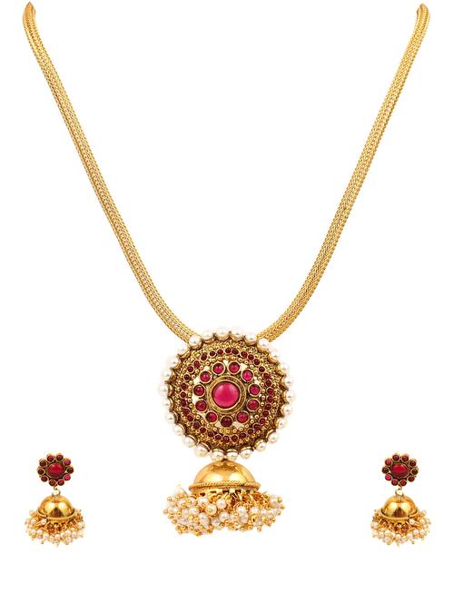 pink gold plated short necklace - 11320826 - Very Small Image - 1