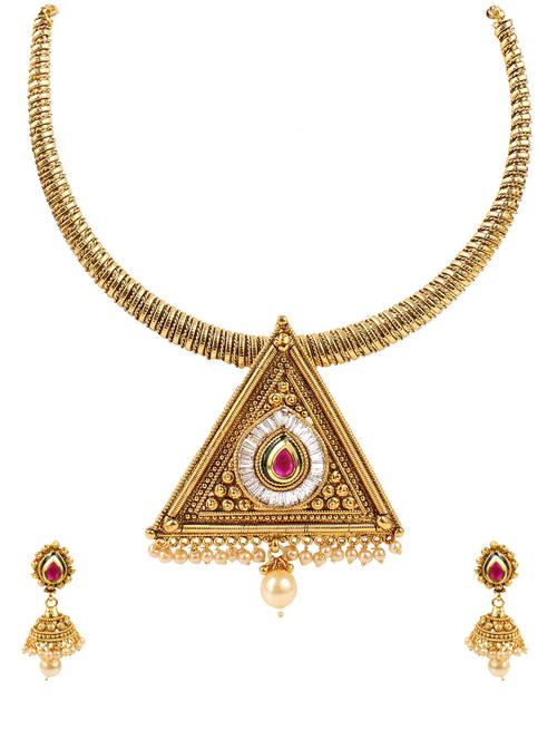 pink gold plated short necklace - 11320841 - Very Small Image - 1