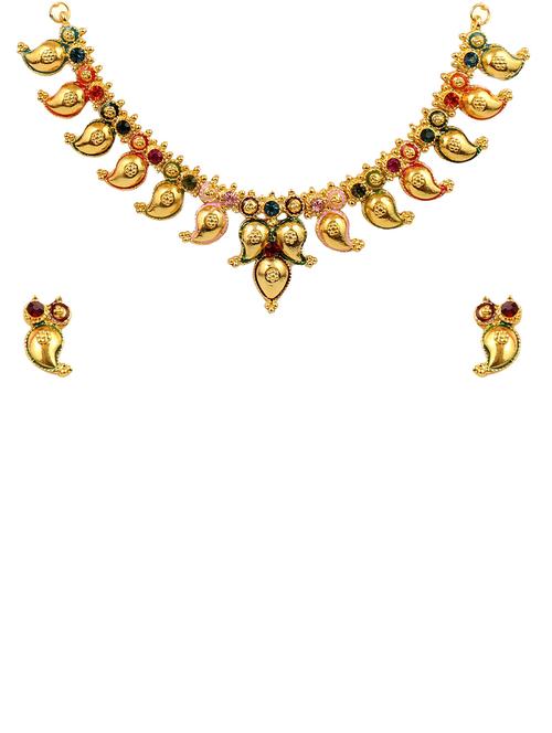 brown gold plated short necklace - 11320863 - Very Small Image - 1