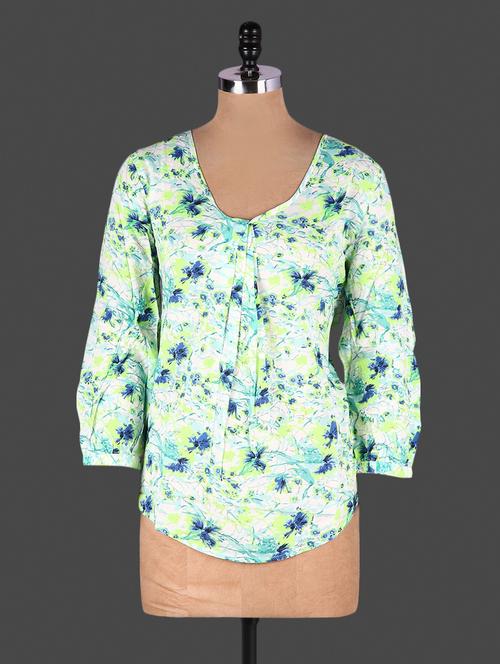 Multicolour floral printed rayon top - 1132324 - Very Small Image - 1
