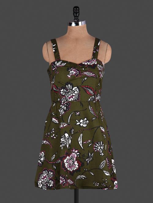 Green floral printed sleeveless tunic - 1132342 - Very Small Image - 1