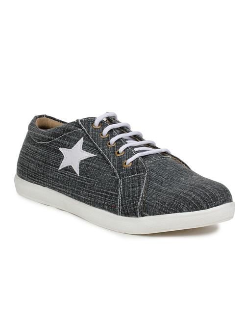 grey denim lace up sneaker - 11325525 - Very Small Image - 1
