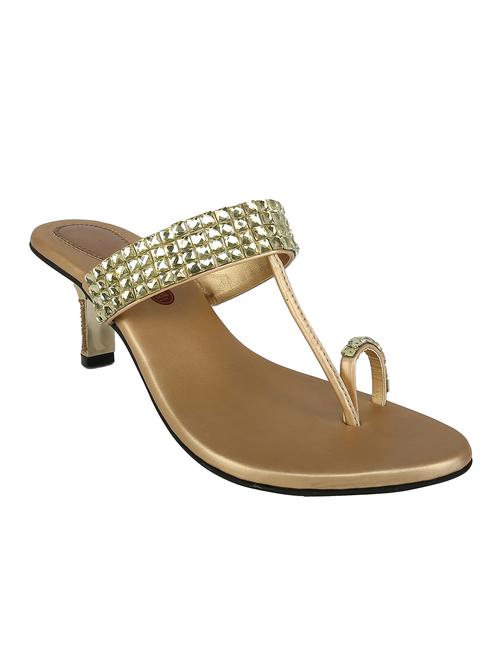 gold faux leather one toe sandal - 11335611 - Very Small Image - 1