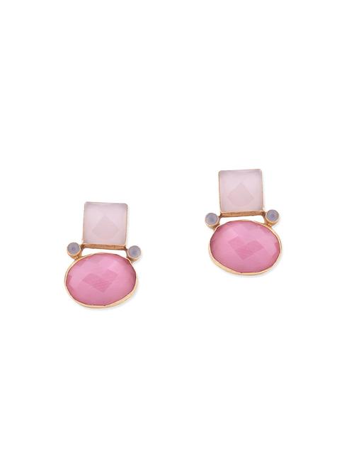 pink brass drop earring - 11342935 - Very Small Image - 1