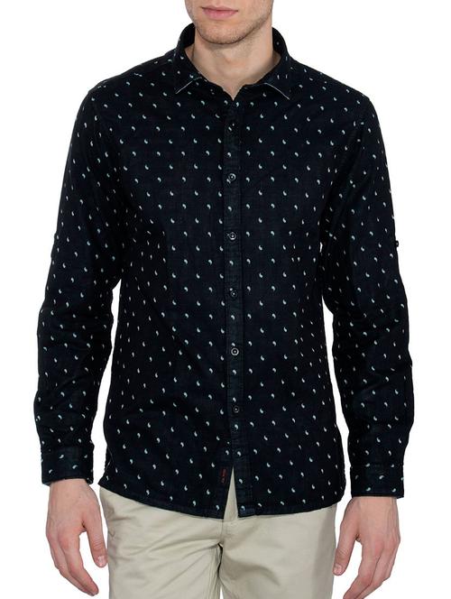 black paisley cotton casual shirt - 11343455 - Very Small Image - 1