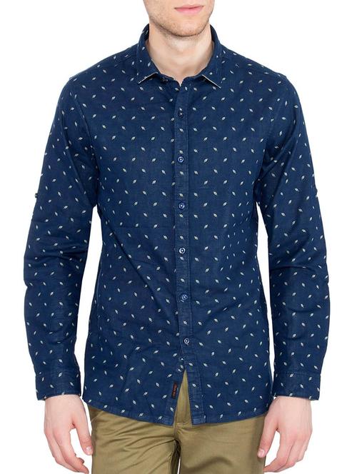 men blue cotton casual shirt - 11343463 - Very Small Image - 1